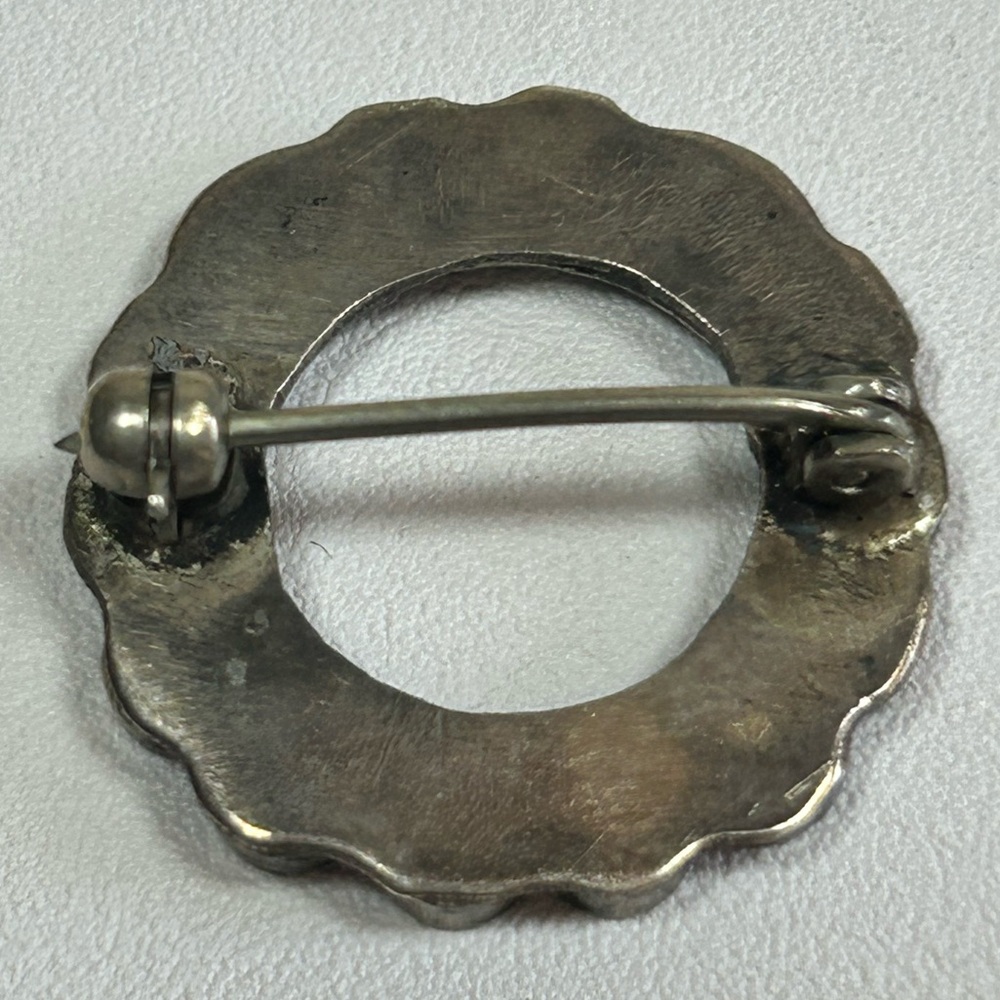 Vintage Native TURQUOISE Inlay and Sterling Silver 925 PIN BROOCH Zuni - Picture 3 of 7